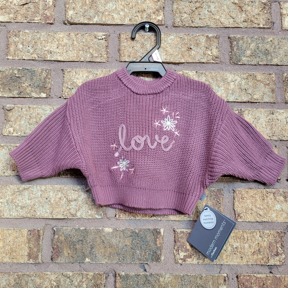 Modern Moments By Gerber Knit Sweater in Mauve Size 0-3 Months New With Tags - Picture 1 of 7